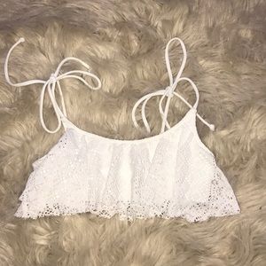 PINK victoria’s secret white bikini top